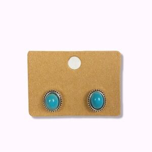 New Western style Turquoise color Oval shaped Earrings Boutique